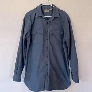 L.L Bean Mens Cotton Button Down Blue Shirt Size Large (L) Tall